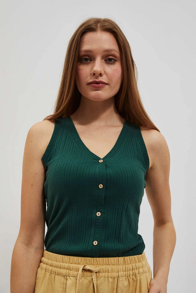 LADIES TOP L-TS-4070 PALM LEAF