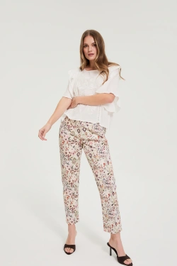 WOMEN'S PANTS L-SP-4907 OFF WHITE