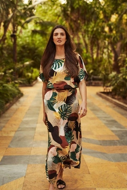 LADIES DRESS L-SU-4010 D.BEIGE