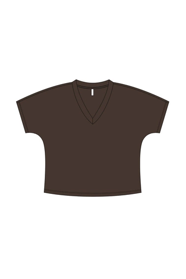 WOMEN'S TSHIRT L-TS-4971 D.BROWN