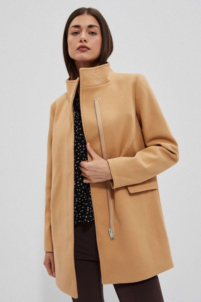 Coat with a stand-up collar