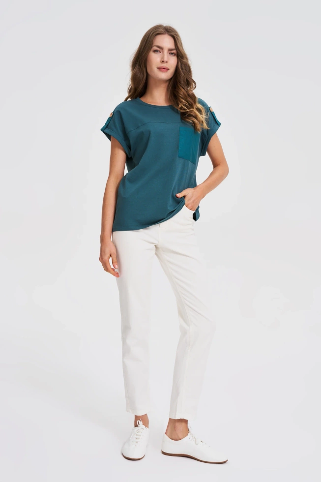 WOMEN'S TSHIRT L-TS-4706 D.GREEN