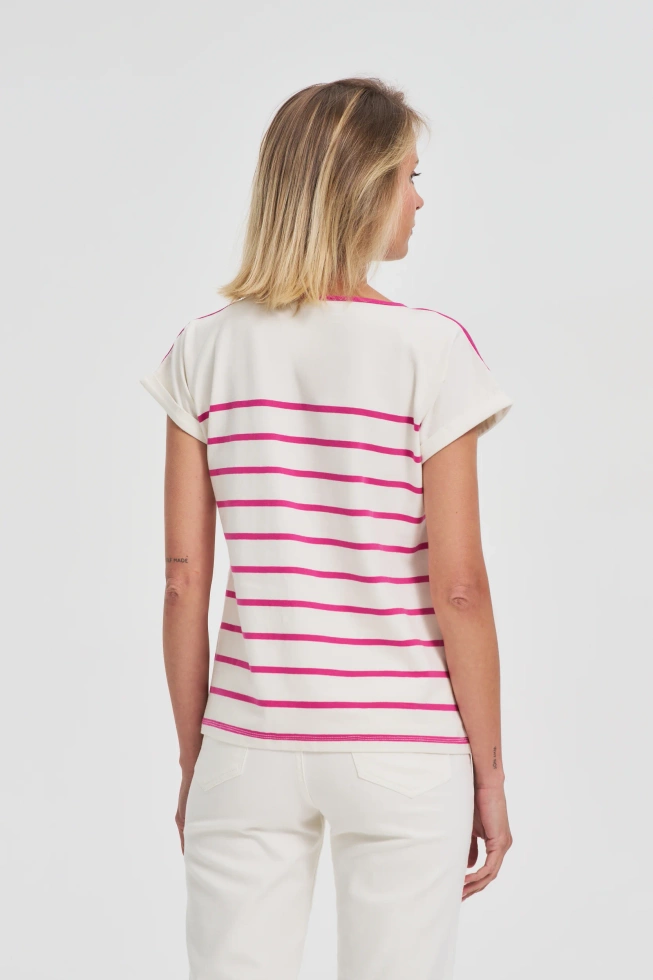 KOSZULKA DAMSKA L-TS-4655 FUCHSIA-pakiet