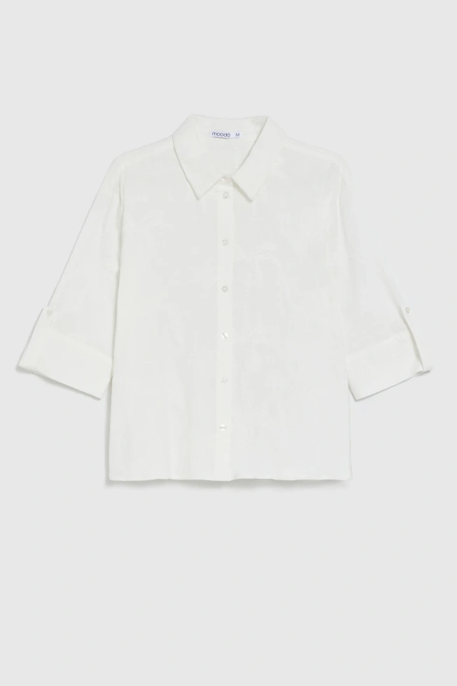 KOSZULA DAMSKA L-KO-4926 OFF WHITE-pakiet