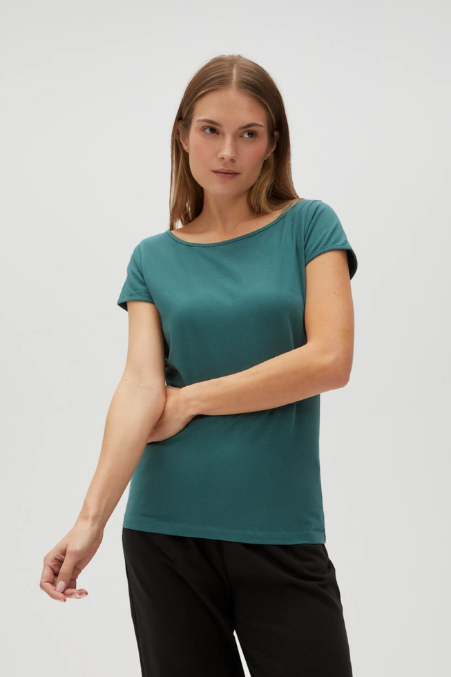 WOMEN'S TSHIRT L-TS-4622 D.GREEN-set