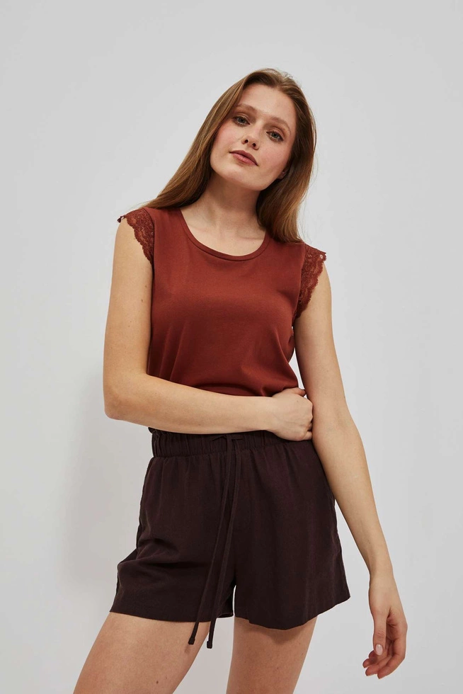 LADIES TOP L-TS-4099 BROWN