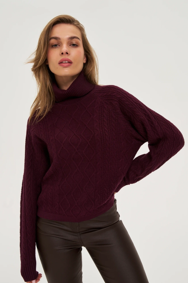 WOMEN'S SWEATER Z-SW-4829 BURGUNDY