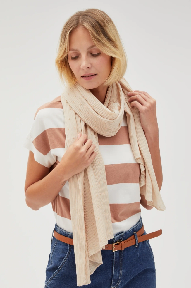 WOMEN'S SCARF L-SZ-4618 L.BEIGE-set