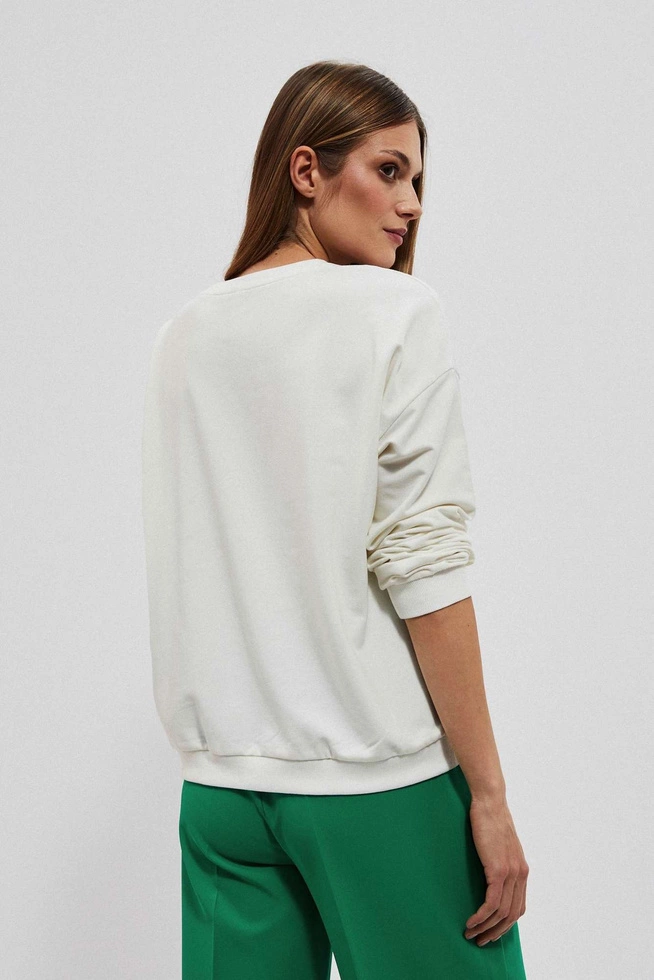 LADIES SWEATSHIRT L-BL-4007 OFF WHITE