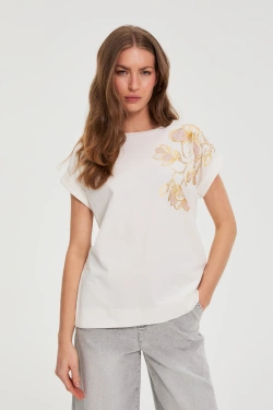 WOMEN'S TSHIRT L-TS-4940 OFF WHITE