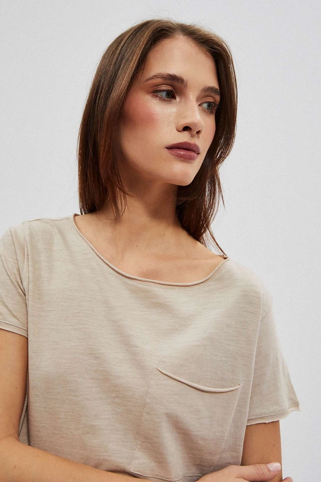 LADIES TSHIRT L-TS-4051 L.BEIGE