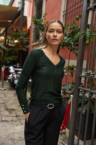 WOMEN'S SWEATER Z-SW-4880 D.GREEN-set