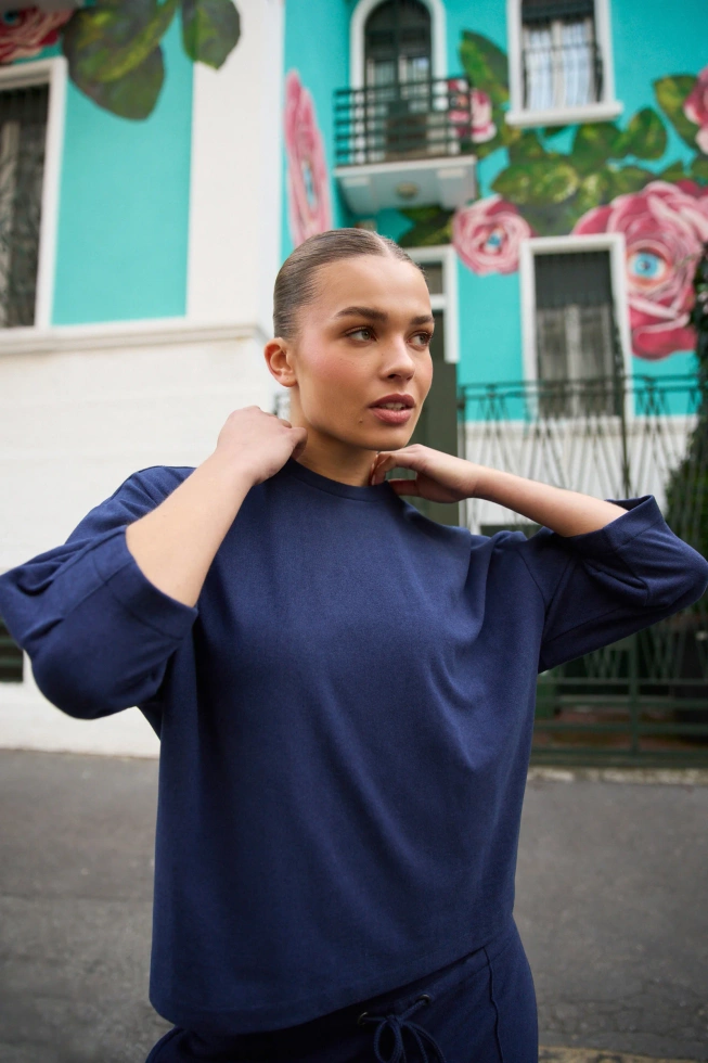 BLUZA DAMSKA L-BL-4900 NAVY-pakiet