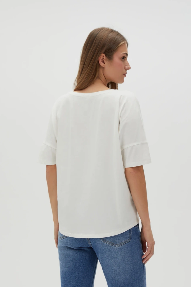 WOMEN'S TSHIRT L-TS-4632 OFF WHITE