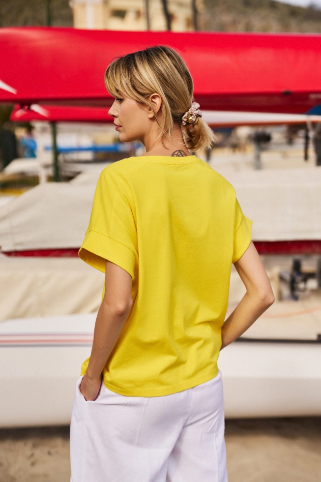 WOMEN'S T-SHIRT L-TS-4745 YELLOW-set