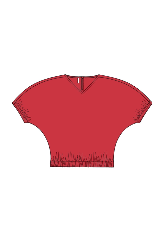 KOSZULKA DAMSKA L-TS-4961 RED-pakiet