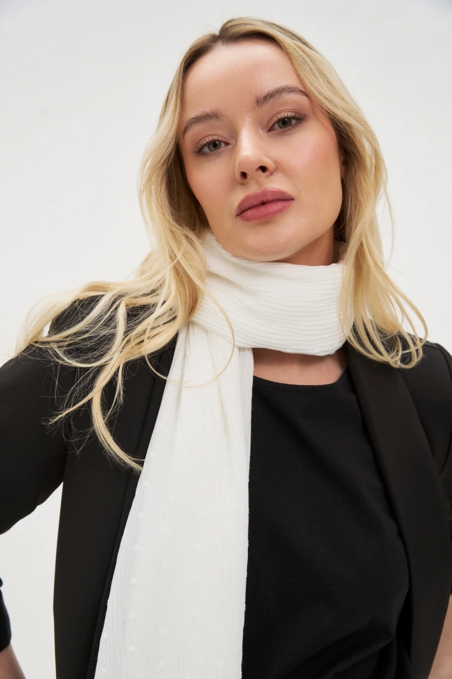 WOMEN'S SCARF L-SZ-4618 OFF WHITE-set