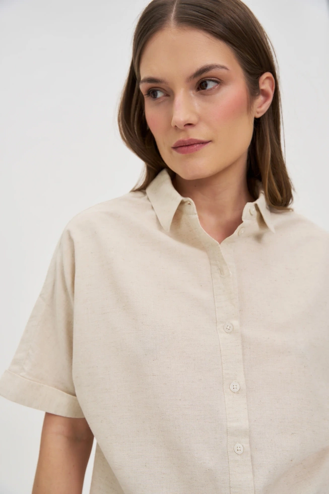 KOSZULA DAMSKA L-KO-4643 L.BEIGE MEL