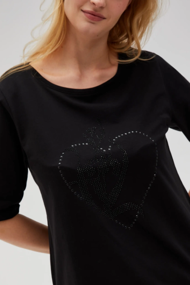 WOMEN'S TSHIRT L-TS-4611 BLACK