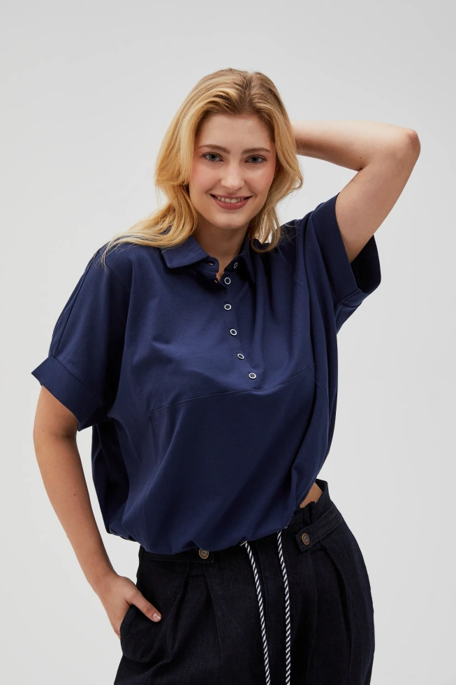 BLUZA DAMSKA L-BL-4613 NAVY-pakiet