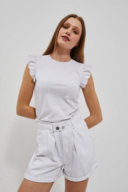 LADIES SHORTS L-SH-4002 OFF WHITE