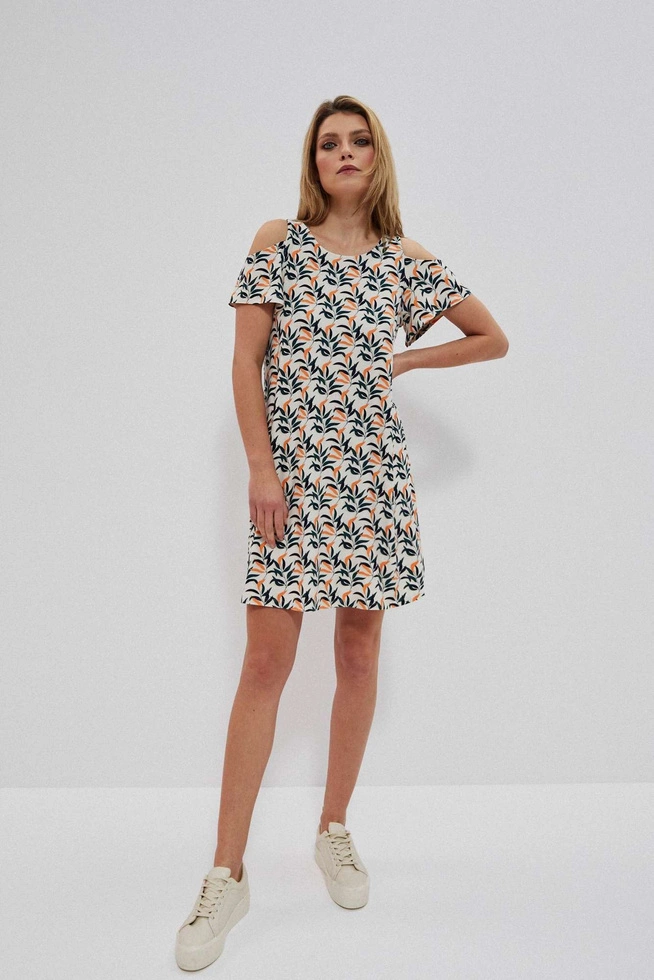 Patterned cold arms dress