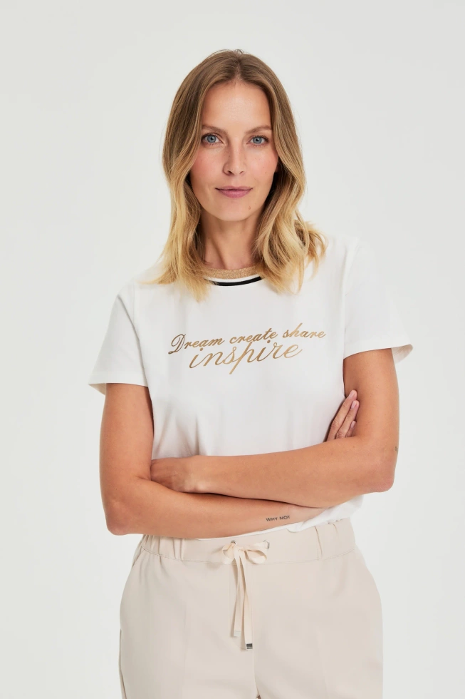 KOSZULKA DAMSKA L-TS-4914 OFF WHITE