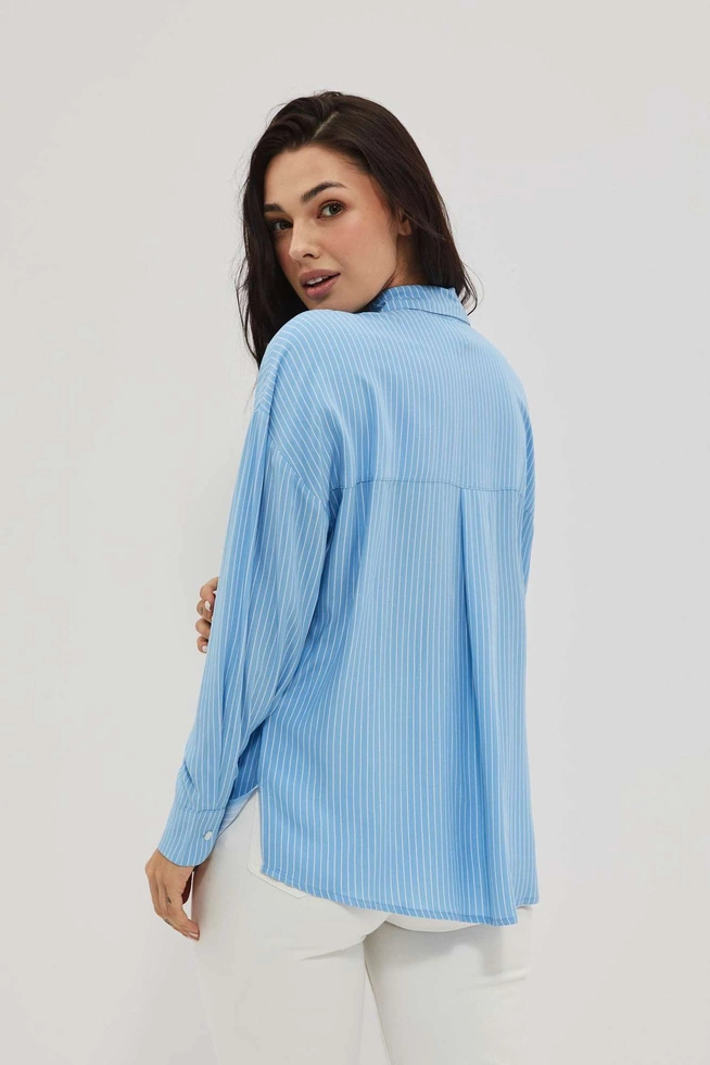 LADIES SHIRT L-KO-4014 L.BLUE