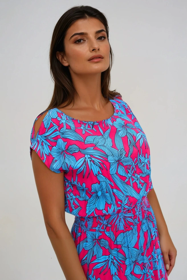 WOMEN'S DRESS L-SU-4660 FUCHSIA