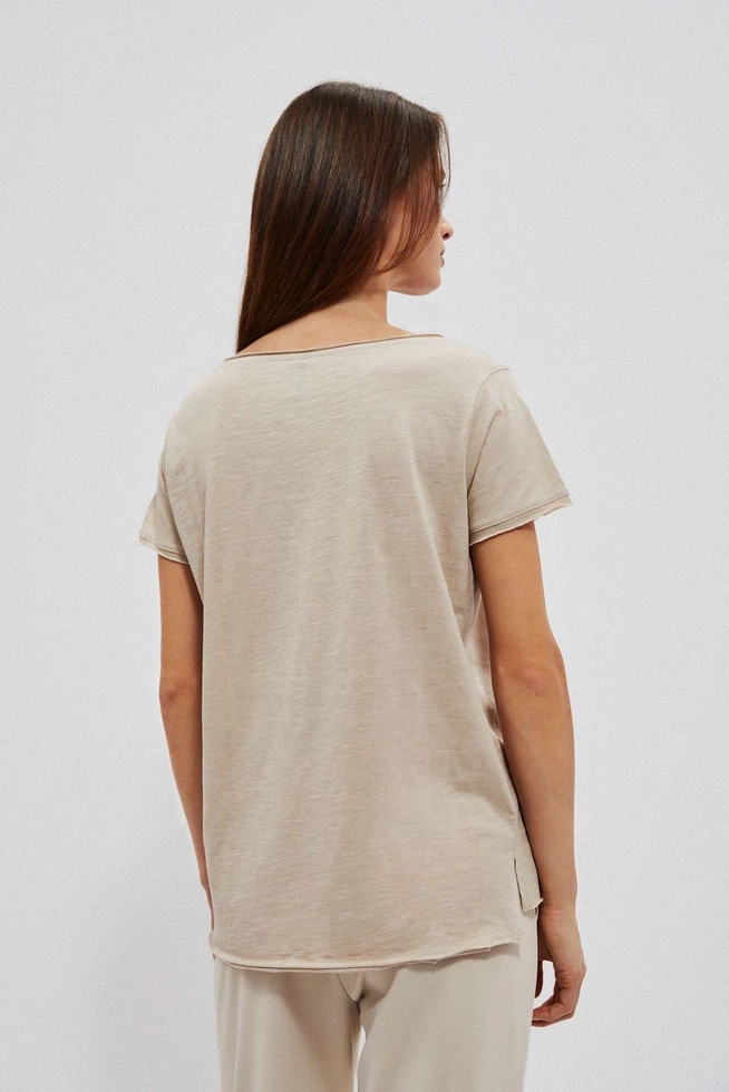 LADIES TSHIRT L-TS-4051 L.BEIGE