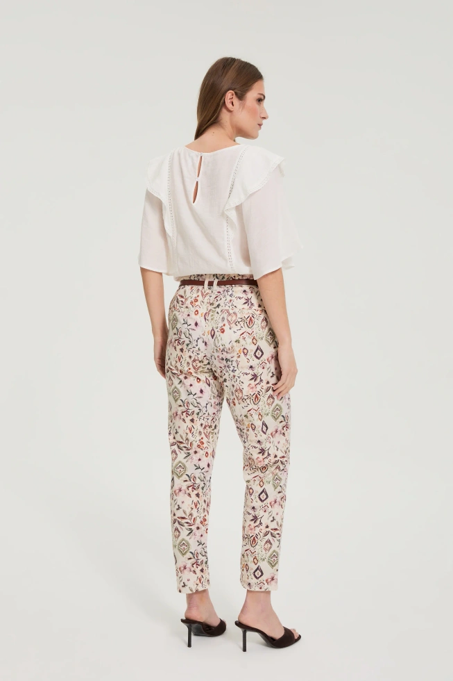 WOMEN'S PANTS L-SP-4907 OFF WHITE