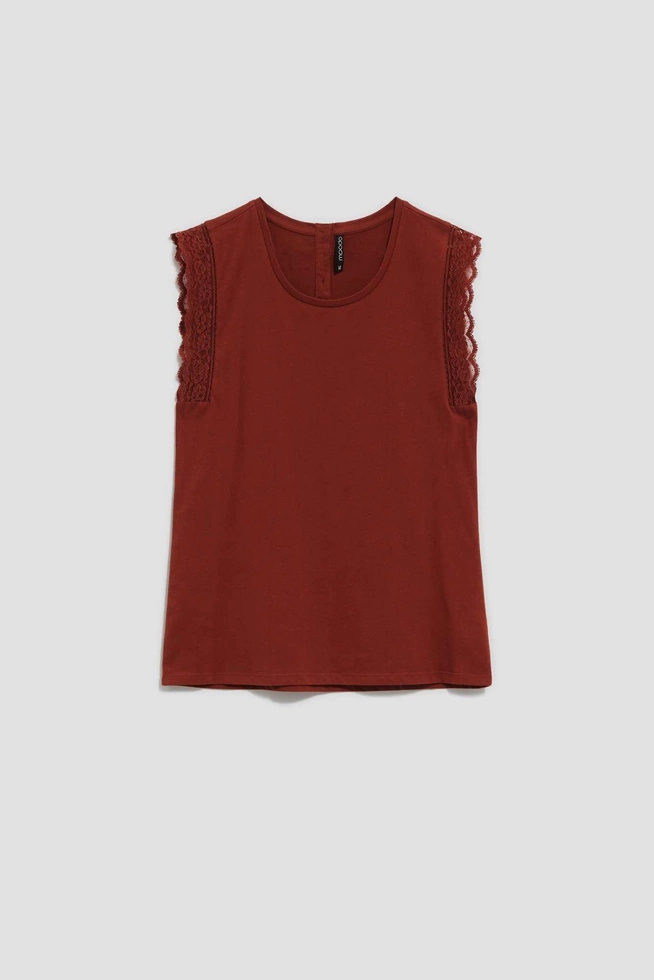 LADIES TOP L-TS-4099 BROWN