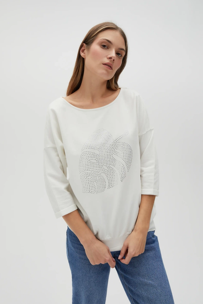 WOMEN'S SWEATSHIRT L-BL-4600 OFF WHITE-set