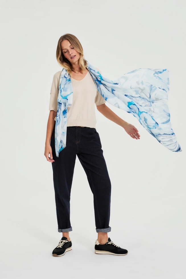 WOMEN'S SCARF L-SZ-4915 L.BLUE