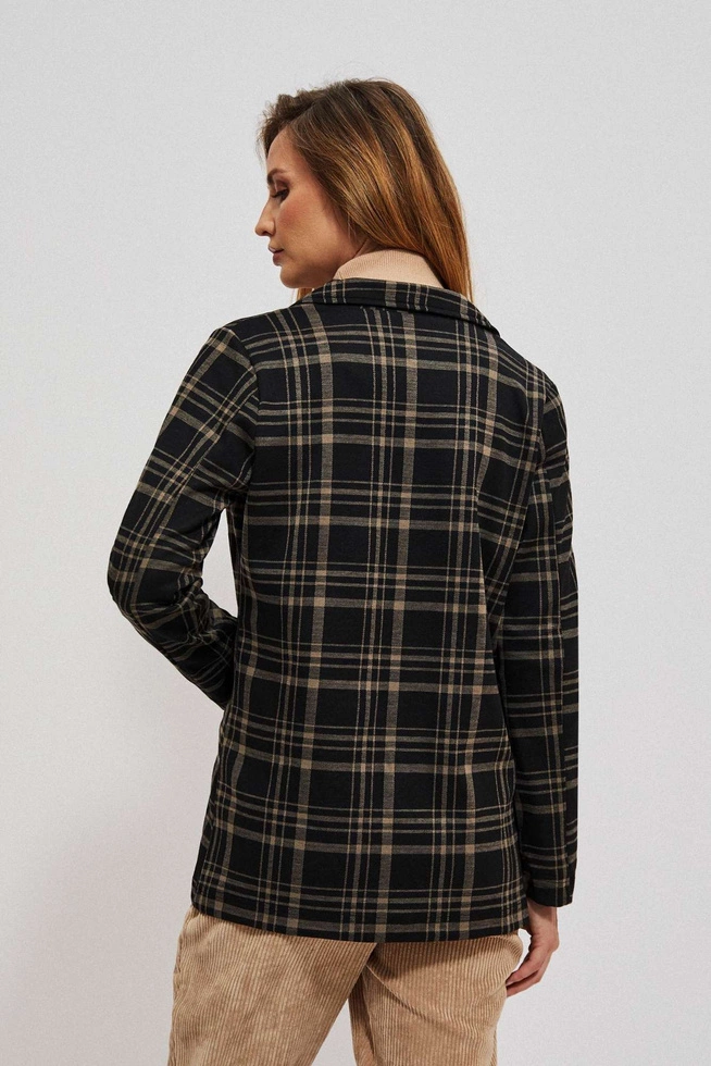 Single-breasted checked blazer