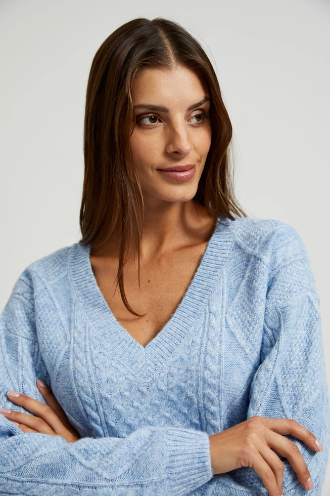 WOMEN'S SWEATER Z-SW-4524 L.BLUE MEL