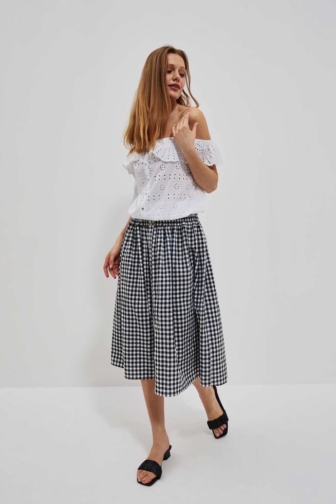 LADIES SKIRT L-SC-4018 WHITE_BLACK