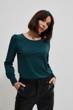 Cotton blouse with puff sleeves