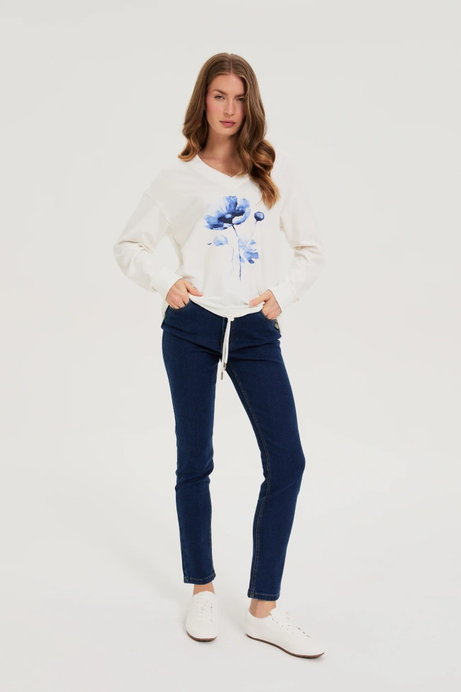 WOMEN'S SWEATSHIRT Z-BL-4815 OFF WHITE