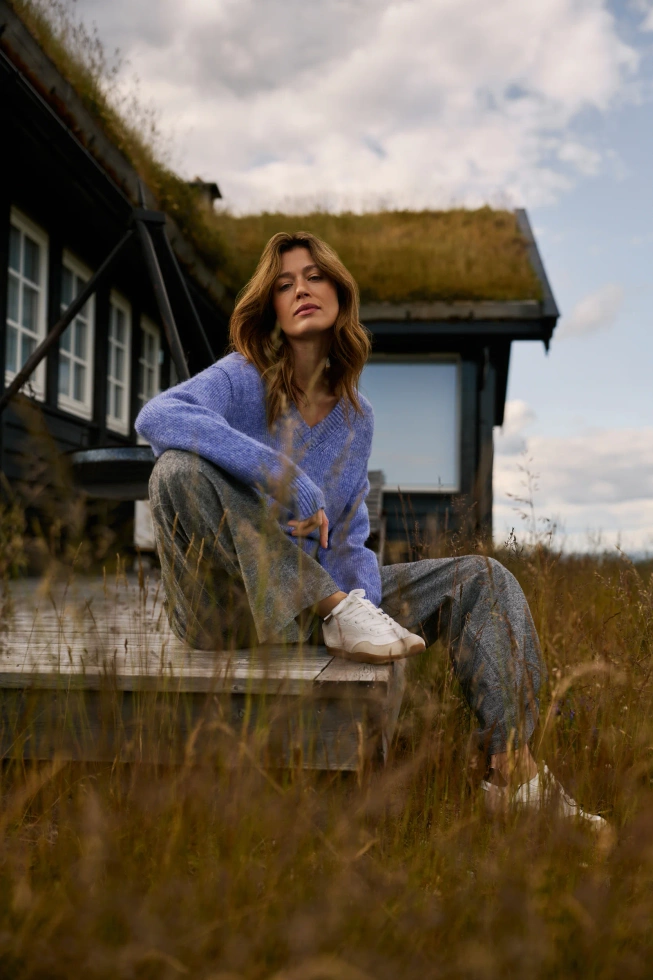 WOMEN'S SWEATER Z-SW-4878 BLUE MEL