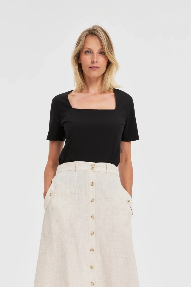 WOMEN'S TSHIRT L-TS-4652 BLACK