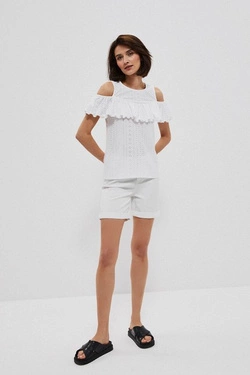 Szorty lyocell L-SH-3702 WHITE