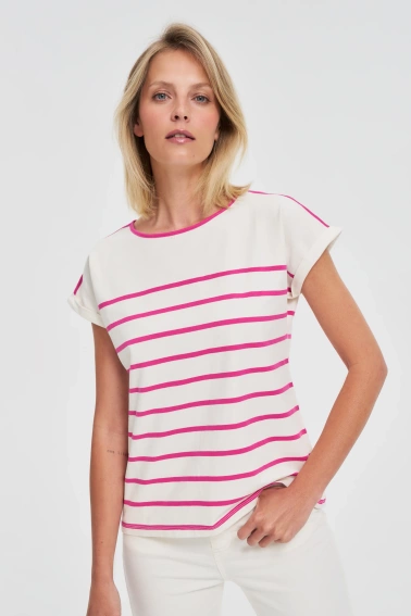 KOSZULKA DAMSKA L-TS-4655 FUCHSIA
