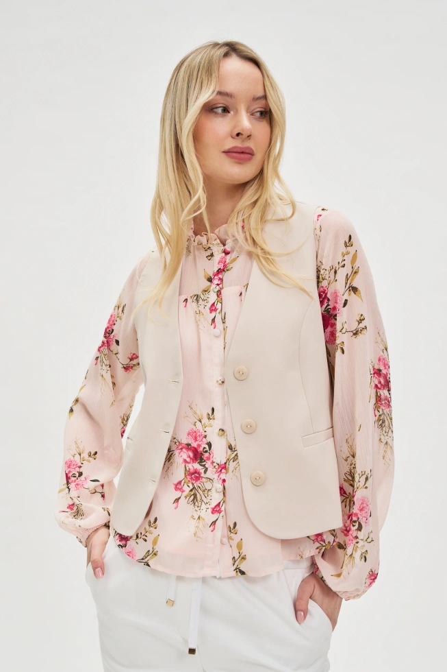 WOMEN'S JACKETS L-KA-4615 L.BEIGE