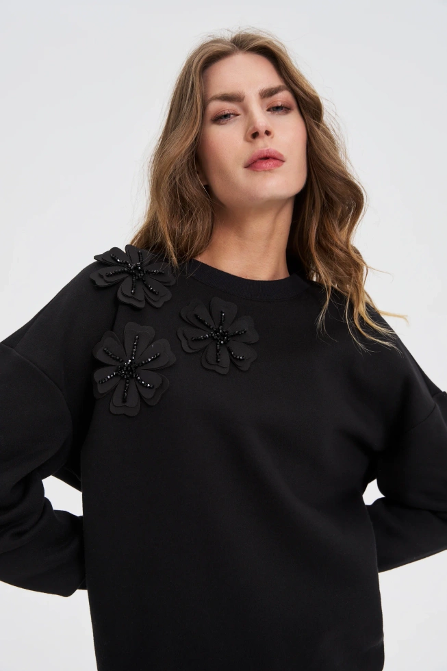 WOMEN'S SWEATSHIRT Z-BL-4825 BLACK