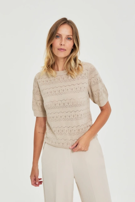 SWETER DAMSKI L-SW-4912 L.BEIGE