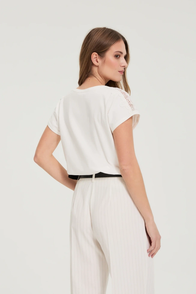 WOMEN'S TSHIRT L-TS-4929 OFF WHITE