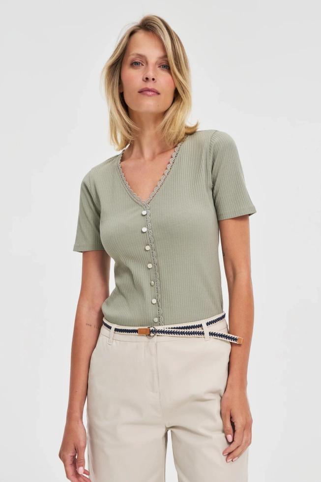 WOMEN'S T-SHIRT L-TS-4741 OLIVE