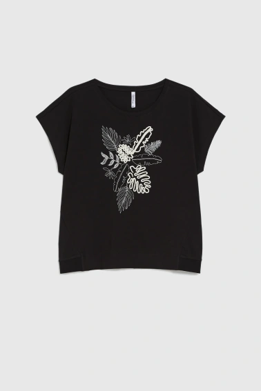 WOMEN'S TSHIRT L-TS-4987 BLACK