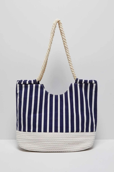 Materiałowa torba na plażę L-TO-3719 NAVY